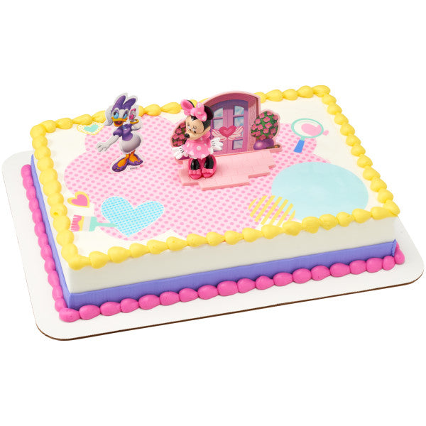 Disney Minnie Mouse Happy Helpers Cake Topper, 4-Piece Cake Decoration Set with Minnie Mouse And Daisy Duck