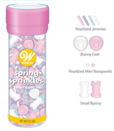 Wilton Easter Sprinkles Mix Bunny Shimmer Sprinkle, 4.1 oz.