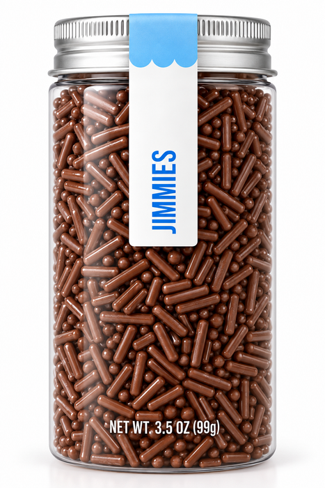 PME Chocolate Jimmies Sprinkles – 3.5 oz Made Without Synthetic FD&C Dyes.