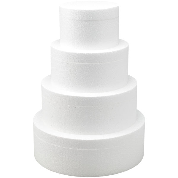 Round 4 Layer Styrofoam Set: 6" x 8" x 10" x 12" Cake Form Dummy