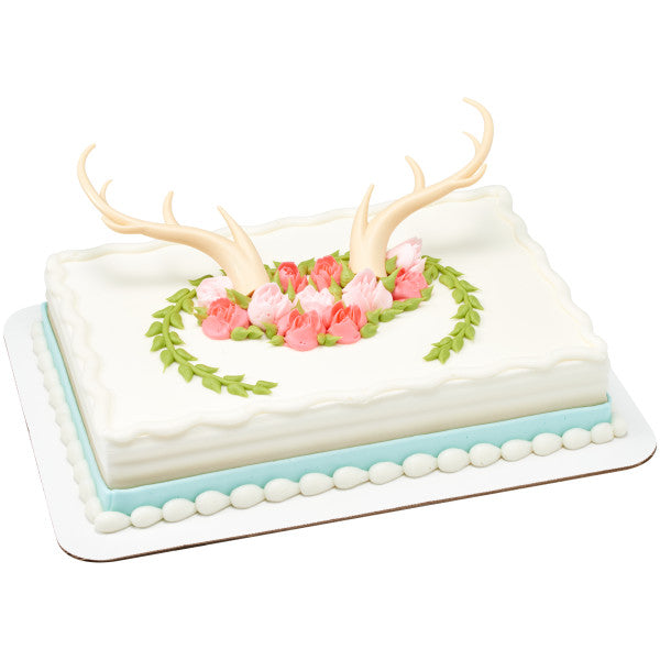 DEER ANTLERS CREATIONS Cake Topper for Birthdays and Parties 2-Pc