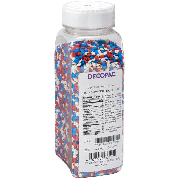 Patriotic Star Mix Sprinkles 26 oz. handheld container