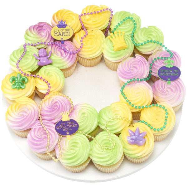 100 PCS Mardi Gras King Cake Babies - 1 Inch, Purple Green Gold, Plastic Babies For Decor & Games