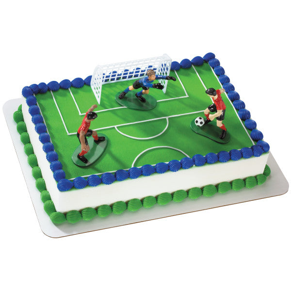 Soccer Kick Off Cake Topper Decoration Set