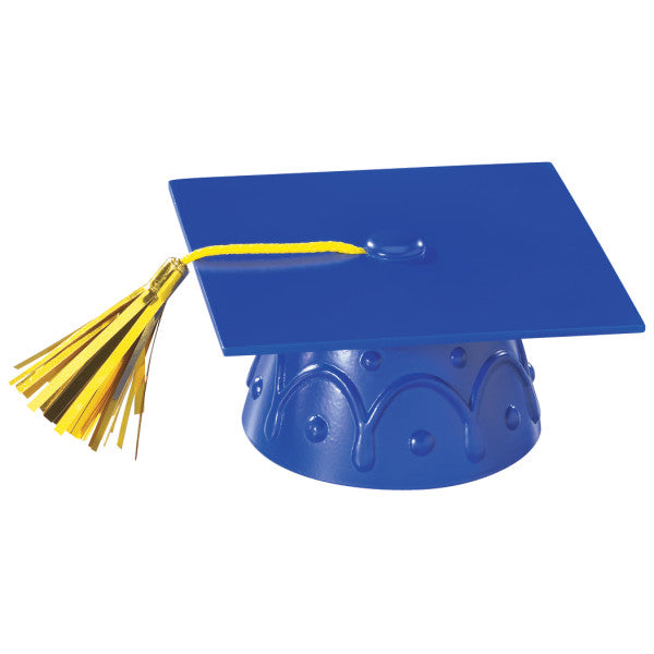 Graduation Blue Grad Cap with Tassels Layon Cake