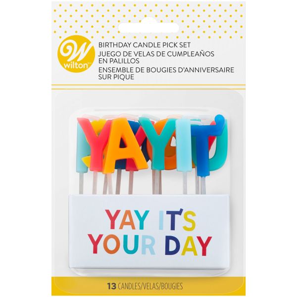Wilton “Yay It's Your Day" Birthday Candle Pick Set, 13-Count