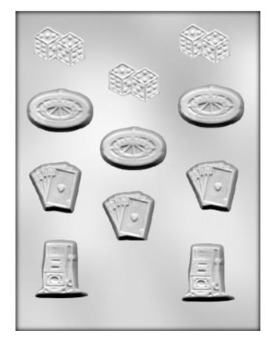 CK Products Gambling Cards Dice Assortment Chocolate Mold