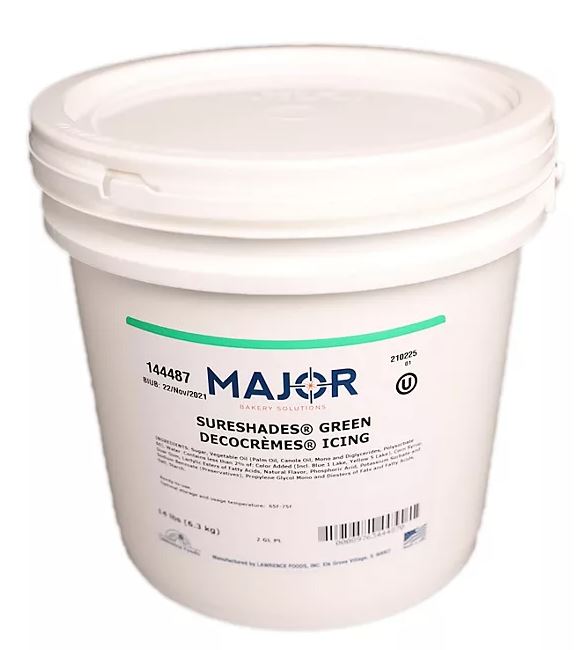 Major Homestyle Icing GREEN 1 lb. Ready to Use Buttercreme Bakery Solutions DecoCremes