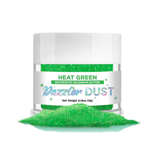 Halloween Glow In The Dark Dazzler Dust Holographic Glitter - Heat Green