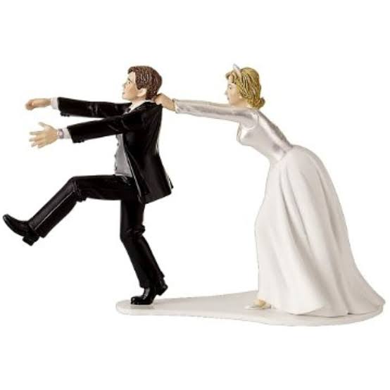 Wilton "Oh No You Don't" Wedding Cake Topper Figurine – 6.3" x 4.25"