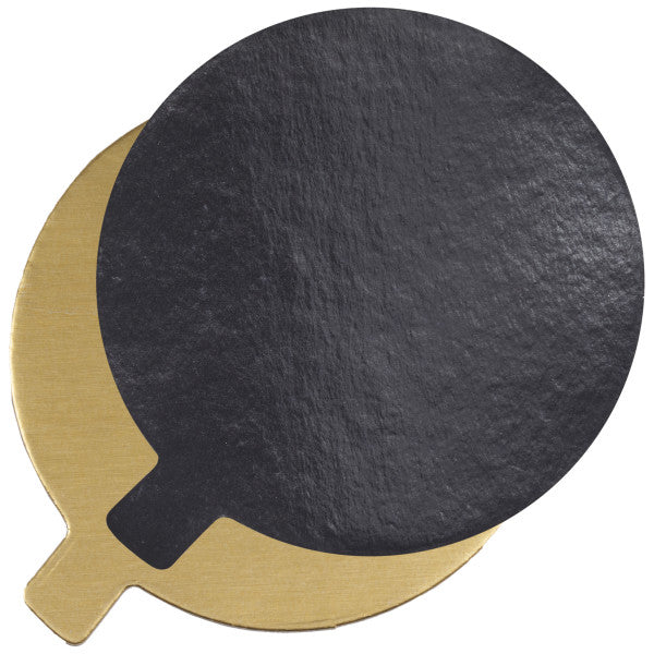 4" Round Black/Gold Reversible Waxed Corrugated Cake Treat Boards 50 package (Copy)