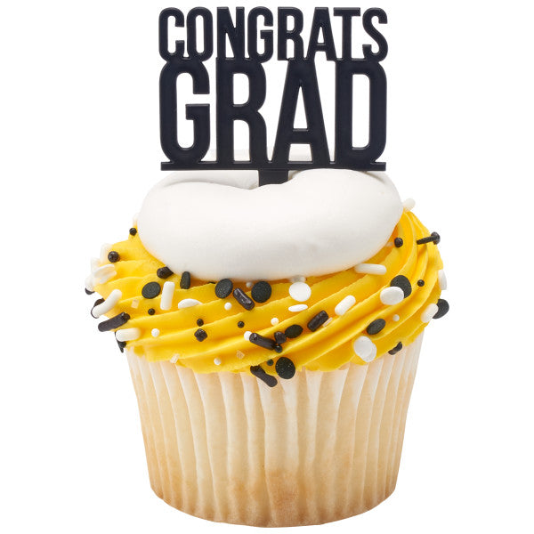 Graduation Icon Congrats Grad Cupcake Cake Pics - set of 12