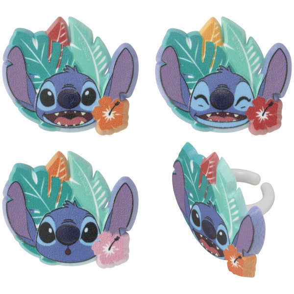 Disney's Stitch 'Ohana Energy Rings for Cupcakes and Cakes Toppers, 12 Pack