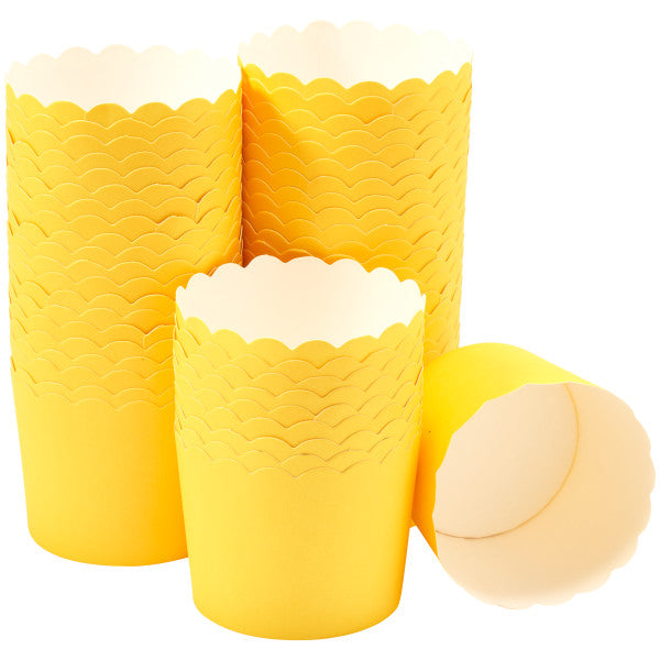 Yellow Scalloped paper Baking Cups 50 set