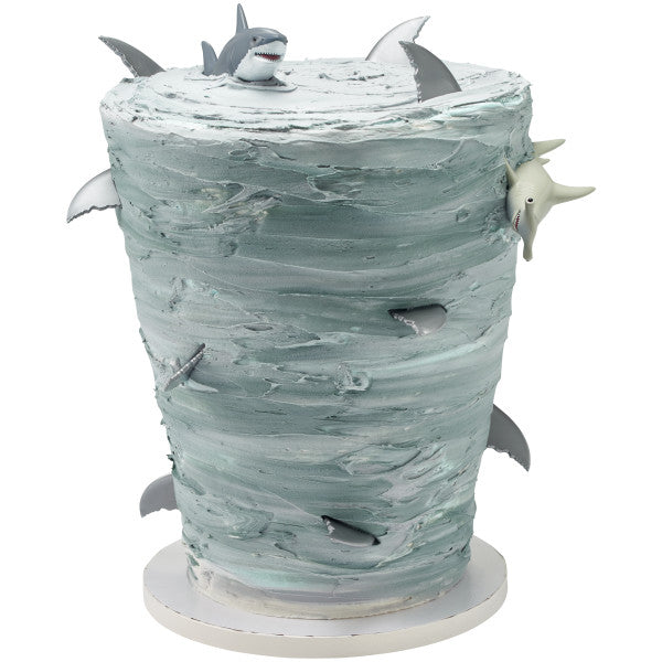 Shark Attack Hammer Head and Great White Cake Decorations Topper Set