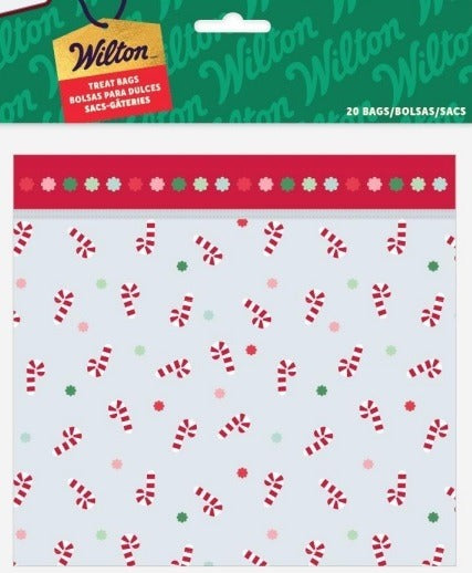 Wilton Candy Cane Christmas Resealable Treat Bags – 20 Count