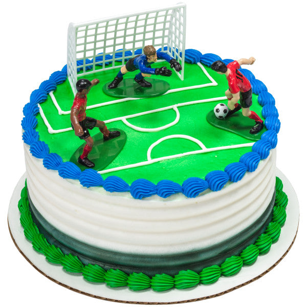 Soccer Kick Off Cake Topper Decoration Set