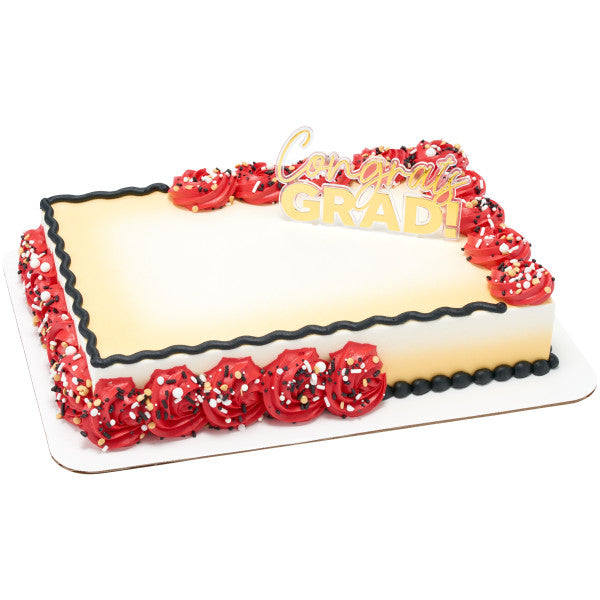 Graduation Gold Cake Topper Congrats Grad! Layon Cake