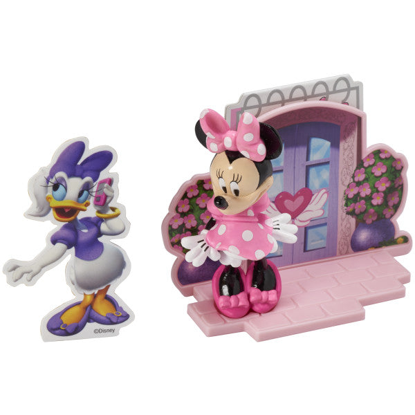 Disney Minnie Mouse Happy Helpers Cake Topper, 4-Piece Cake Decoration Set with Minnie Mouse And Daisy Duck