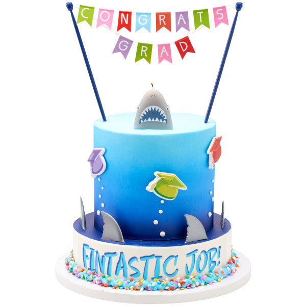 Shark Fins Cupcake Cake Decorating pics toppers 12 set