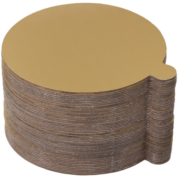 5" Round Black/Gold Reversible Waxed Corrugated Cake Treat Boards 50 package
