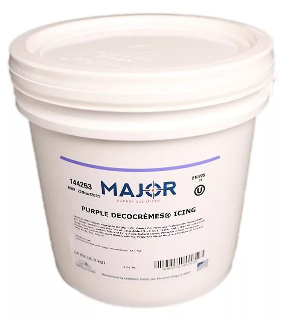 Major Homestyle Icing PURPLE 1 lb. Ready to Use Buttercreme Bakery Solutions DecoCremes