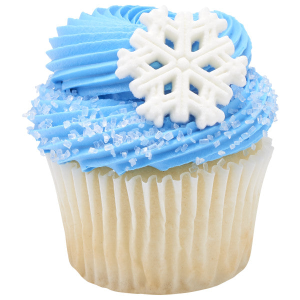Snowflake Edible Toppers Decorations Cake and Cupcake 12 count
