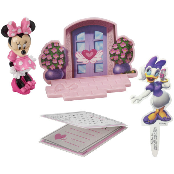 Disney Minnie Mouse Happy Helpers Cake Topper, 4-Piece Cake Decoration Set with Minnie Mouse And Daisy Duck