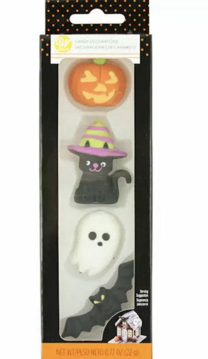 Halloween Candy Decorations 4 ct Cat, Ghost, Bat, and Jack-o-Lantern