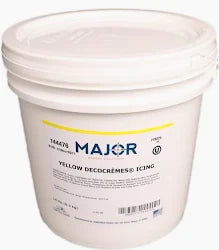 Major Bakery Solutions Yellow DecoCremes Buttercream Style Icing – Ready to Use – 3 lbs.