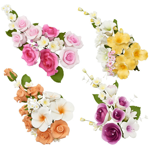 Large Flower Assortment Gum Paste Sprays - Select your style