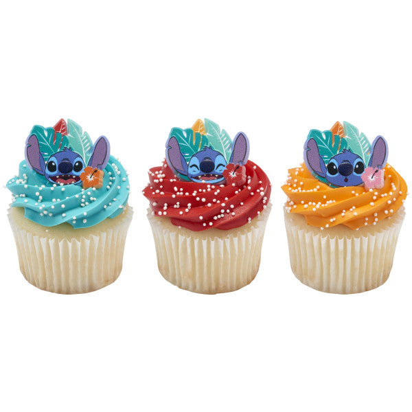 Disney's Stitch 'Ohana Energy Rings for Cupcakes and Cakes Toppers, 12 Pack