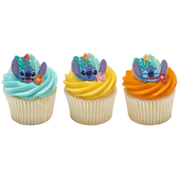 Disney's Stitch 'Ohana Energy Rings for Cupcakes and Cakes Toppers, 12 Pack