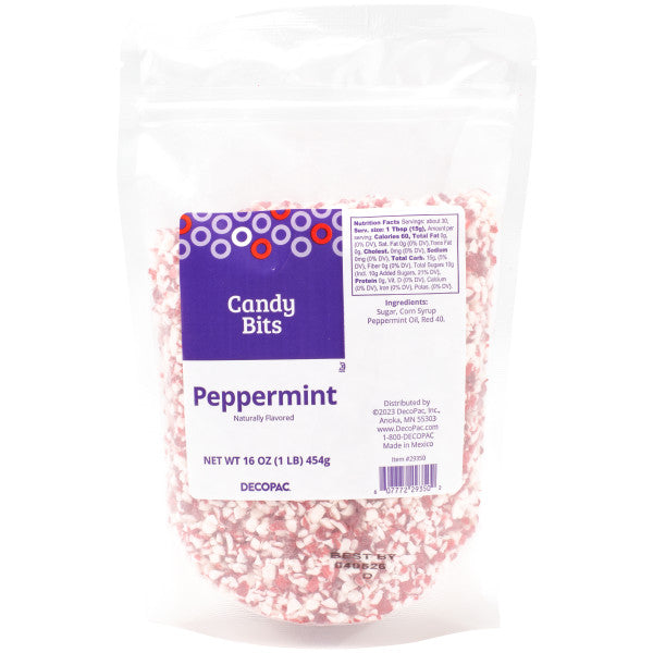 DecoPac Peppermint Flavored Crunch Candy Bits 1 lb pound – Red 3 Free 16oz bag
