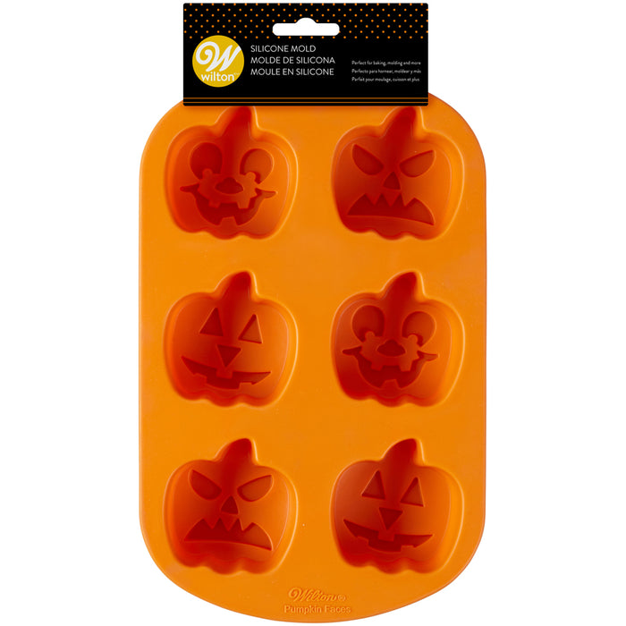 Wilton Silicone Mold-Jolly Pumpkins shaped Silicone Mold, 6-Cavity Baking Mold