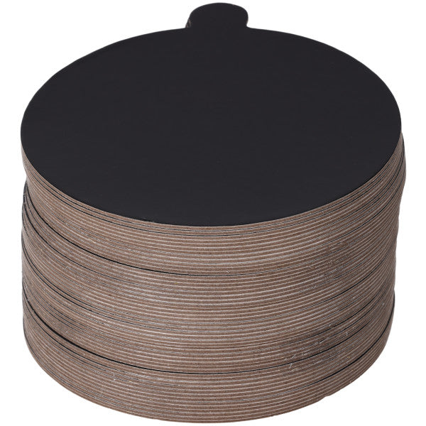 5" Round Black/Gold Reversible Waxed Corrugated Cake Treat Boards 50 package