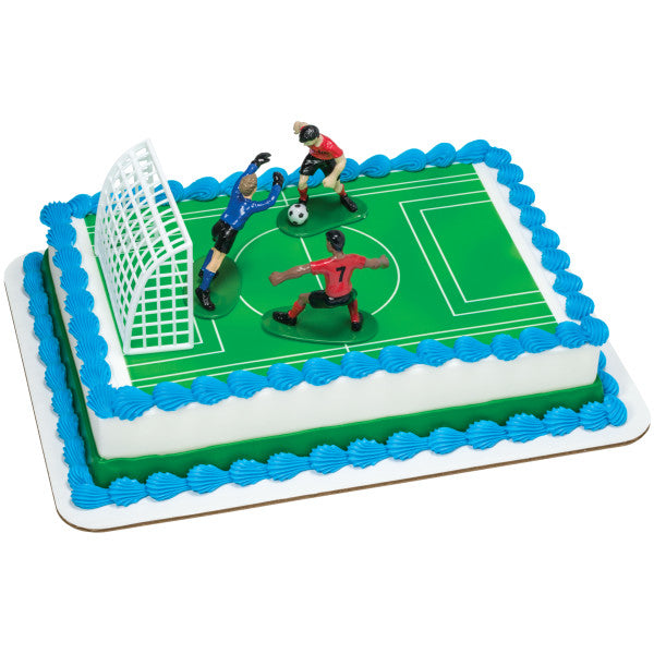 Soccer Kick Off Cake Topper Decoration Set