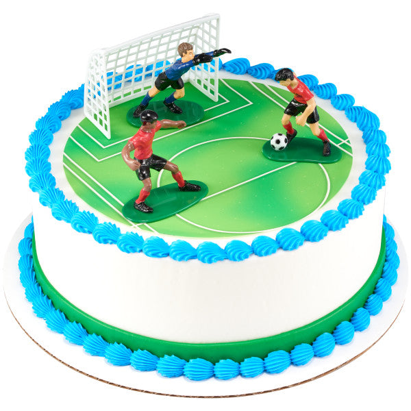 Soccer Kick Off Cake Topper Decoration Set