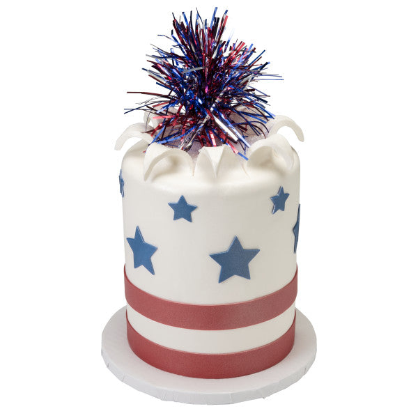 Independence Day Spray Mylar topper celebrate with congratulations Cupcake Cake Pics - set of 6