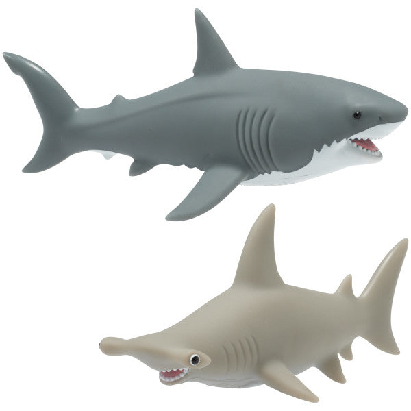 Shark Attack Hammer Head and Great White Cake Decorations Topper Set