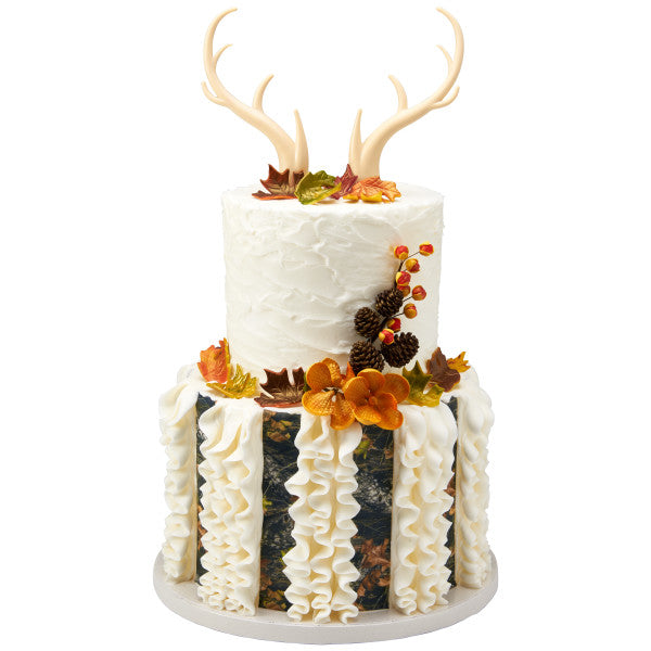 DEER ANTLERS CREATIONS Cake Topper for Birthdays and Parties 2-Pc