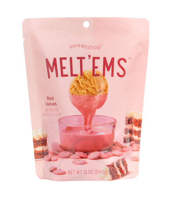 Meltems Candy Melts by Sweet Shop 12oz Chocolate Coating Dipping Drizzle -  Red Velvet