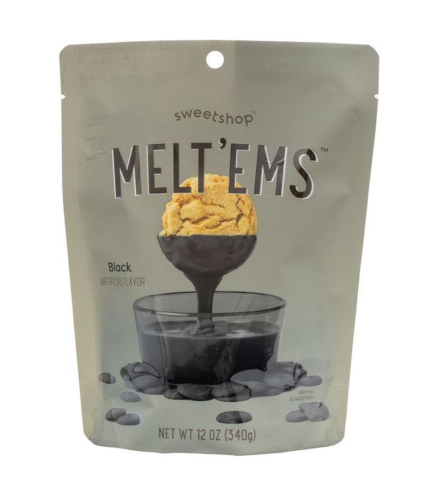 Meltems Candy Melts by Sweet Shop 12oz Chocolate Coating Dipping Drizzle -  Black