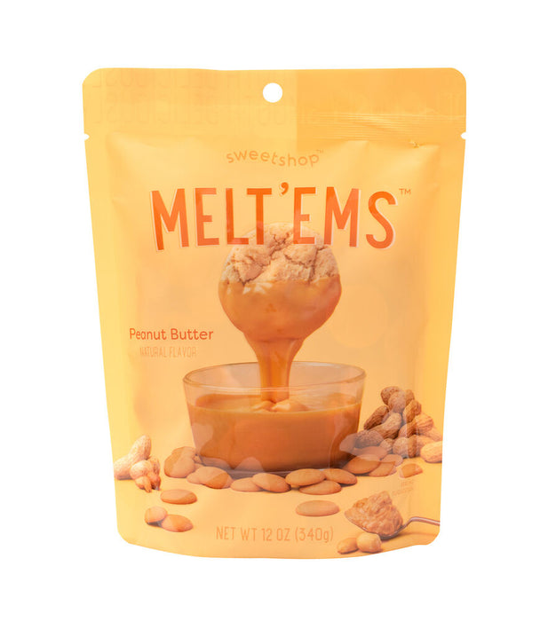 Meltems Candy Melts by Sweet Shop 12oz Chocolate Coating Dipping Drizzle -  Peanut Butter