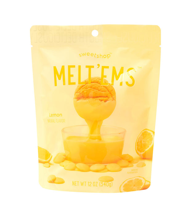 Meltems Candy Melts by Sweet Shop 12oz Chocolate Coating Dipping Drizzle -  Lemon