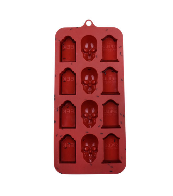 Halloween Tombstone and Skull 12pc Candy, Chocolate, Ice, Treat Mold