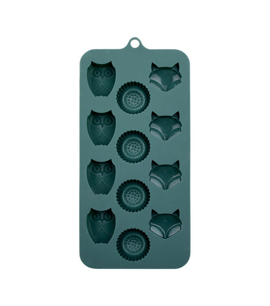 Fall Animal Fox Owl and Sunflower 12pc Candy Mold for Chocolate Melts, Ice, Treats