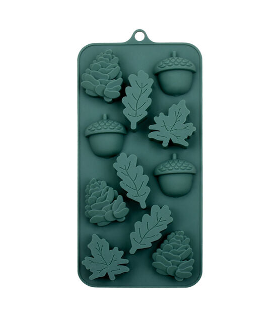 Fall Thanksgiving Acorn and Leaves 11pc Candy Mold Chocolate Melts, Ice, Treat