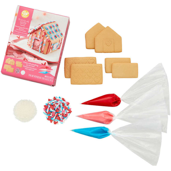 Wilton Ready to Build Cupid's Cottage Petite Cookie House Kit, 14-Piece