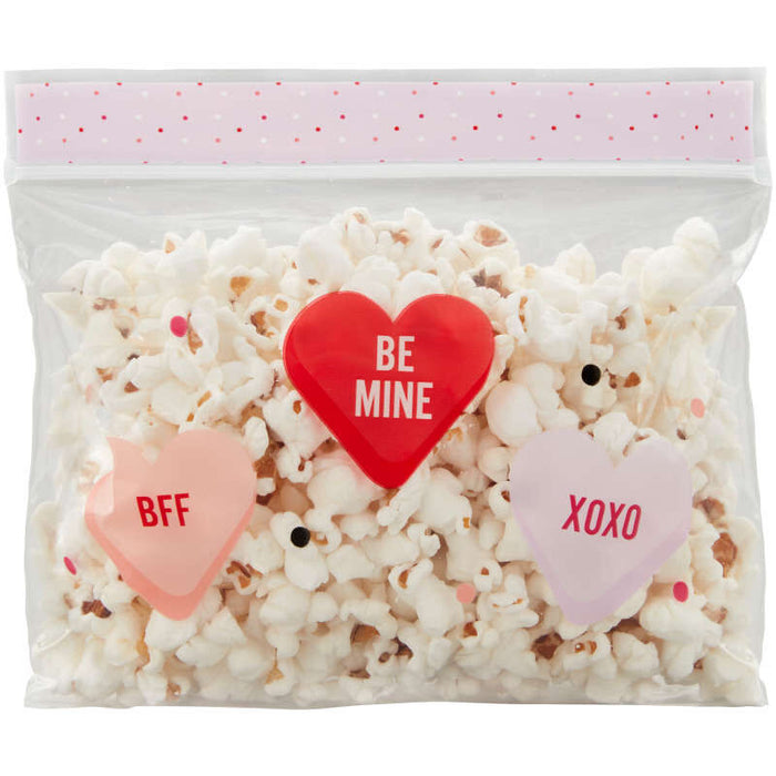 Wilton Clear Conversation Hearts Valentine's Day Resealable Treat Bags, 20-Count